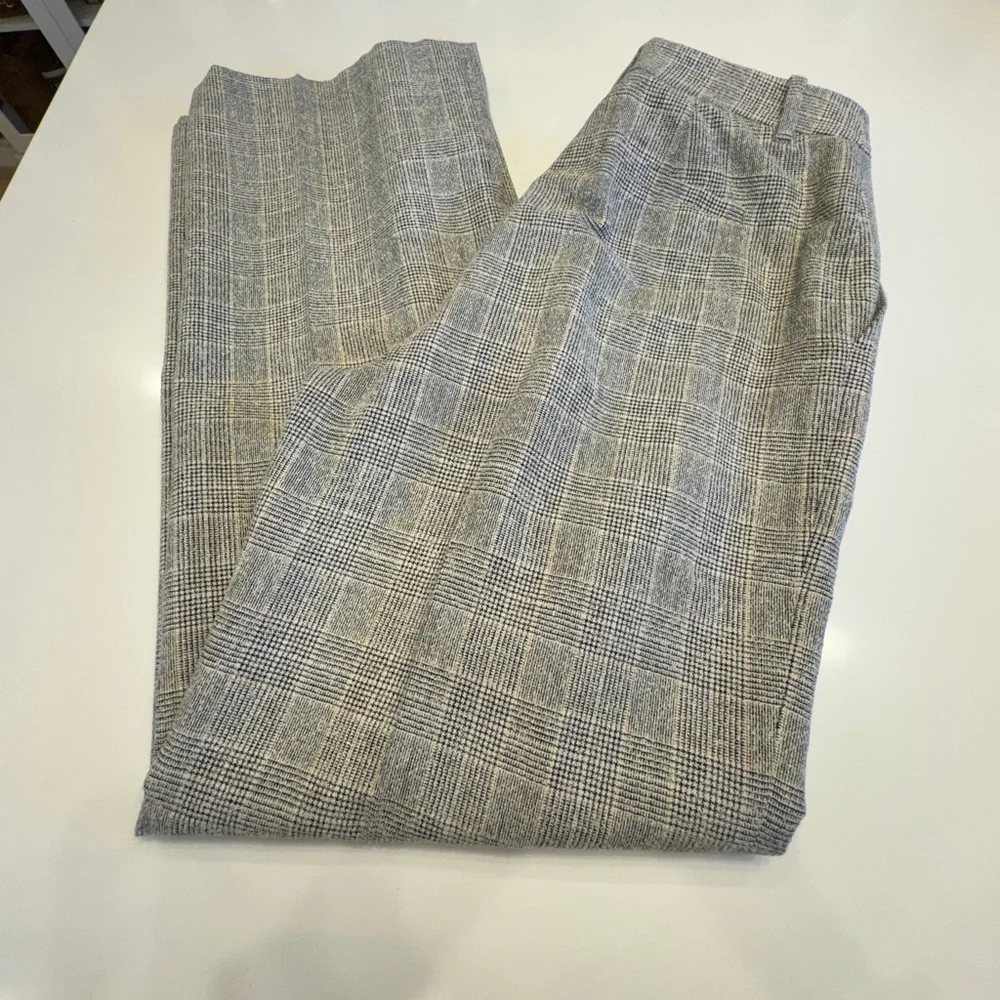 Lafayette 148 New York Sullivan Glen plaid wool blend boule’ Wide Leg Pants - Picture 3 of 16